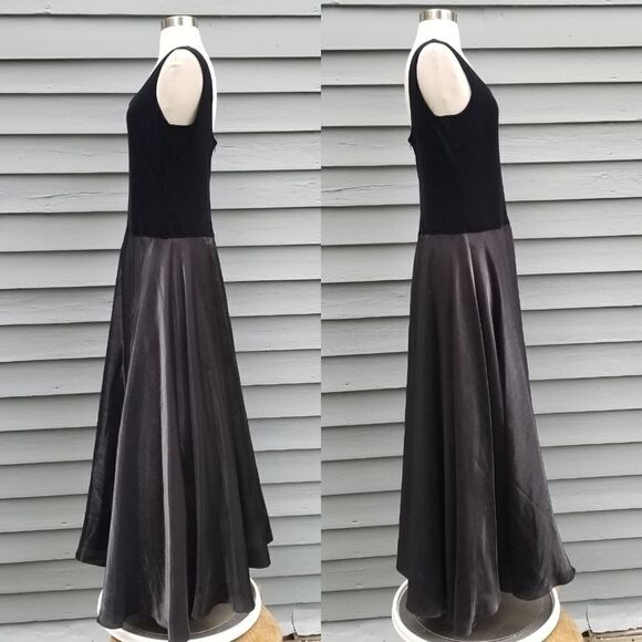 Vintage 90s y2k Cachet Goth Princess Velvet and Taffeta Ball Gown Maxi Size 8 - Picture 2 of 7